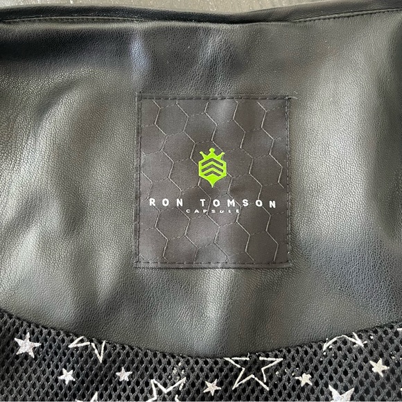 Ron Tomson N 71045 longline faux leather two tone jacket - Picture 3 of 10